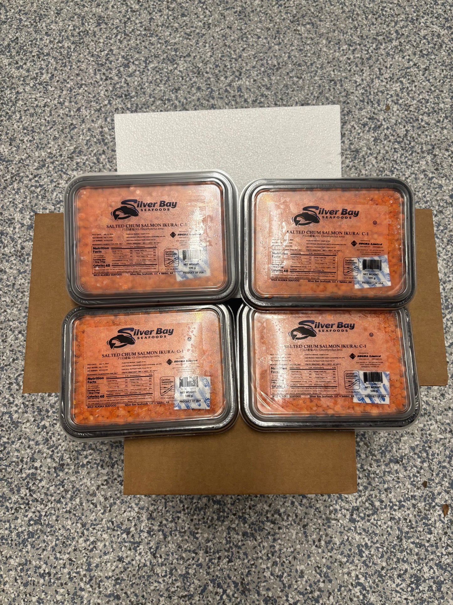 Chum and Pink Salmon Roe 2+2 Pack(4 packs total), 500 g/1.1 lb. Each, Production Year:2024