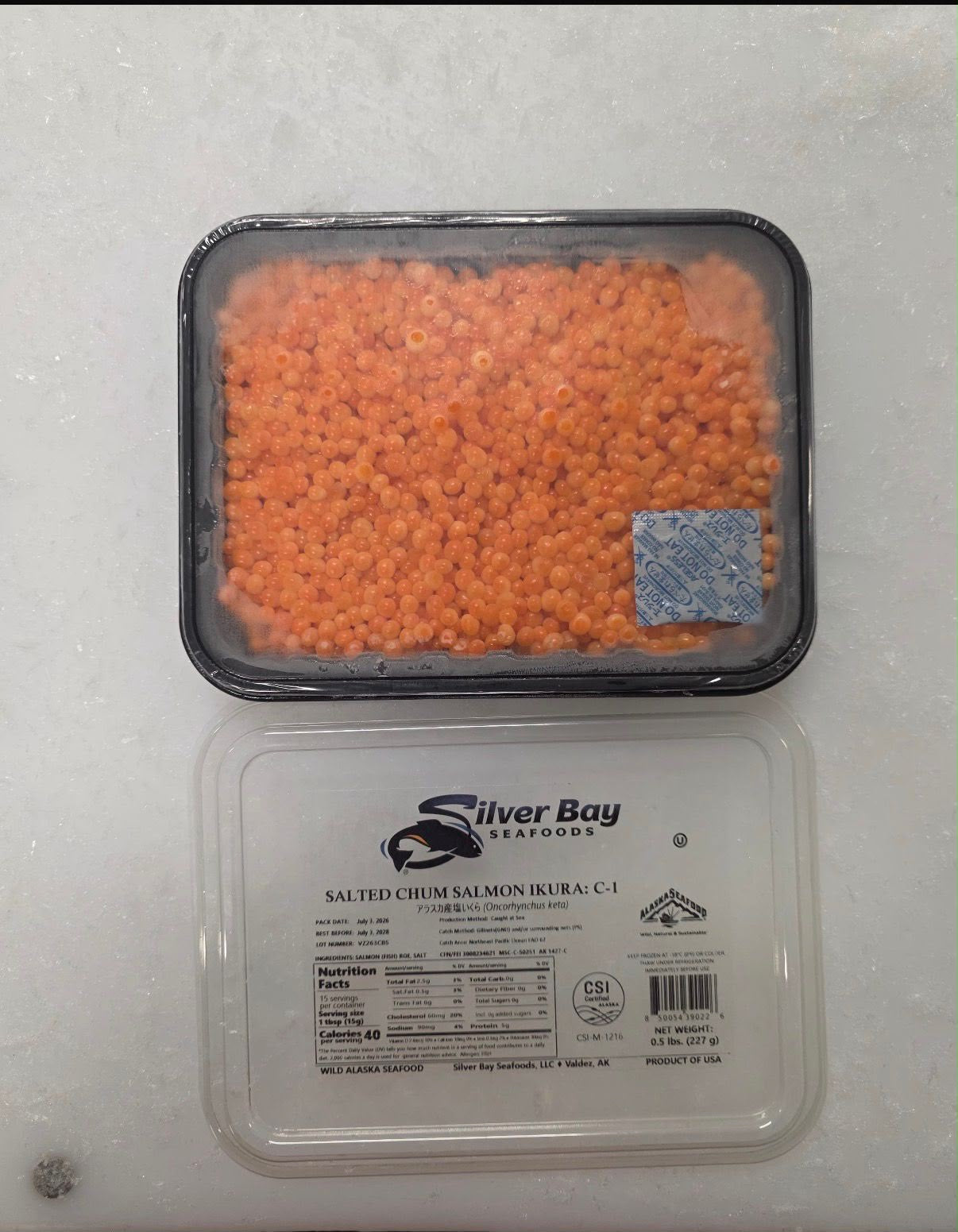 2026 Silver Bay C-1 Chum Salmon Ikura – 0.5 lb (Valdez)