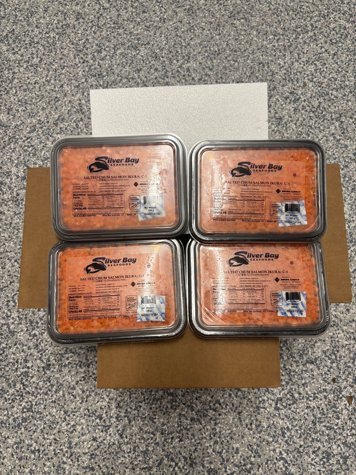 Chum Salmon Roe (4 packs total), 500 g/1.1 lb. Each, Production Year:2024