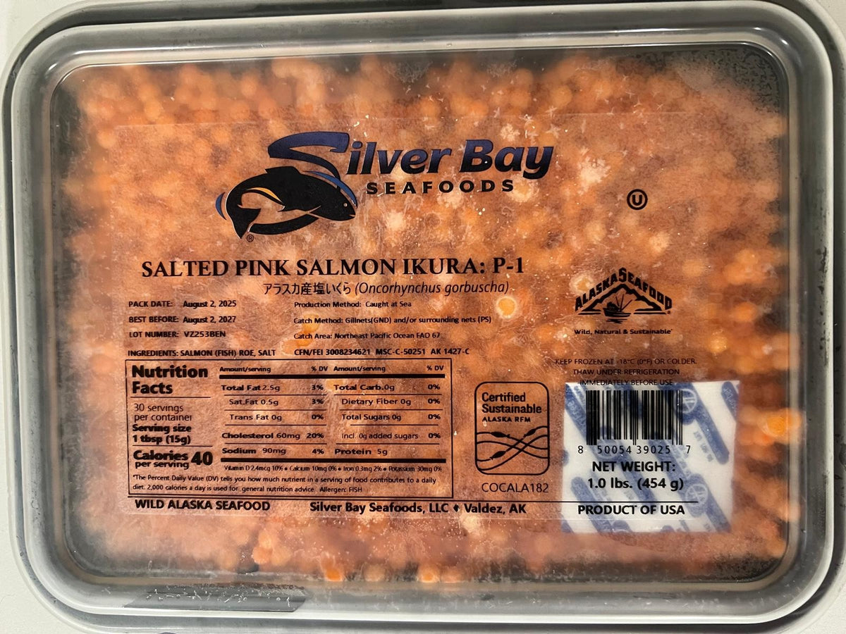 Pink Fish Roe 1LB Silver Bay Pink Salmon Roe - Valdez, Alaska (2025 Season) – Seagull ...